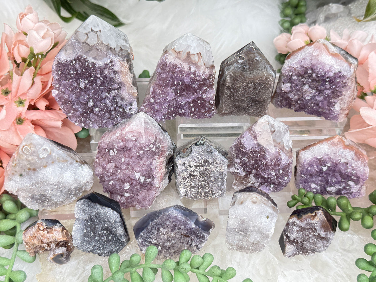 Amethyst & Agate Cluster Points