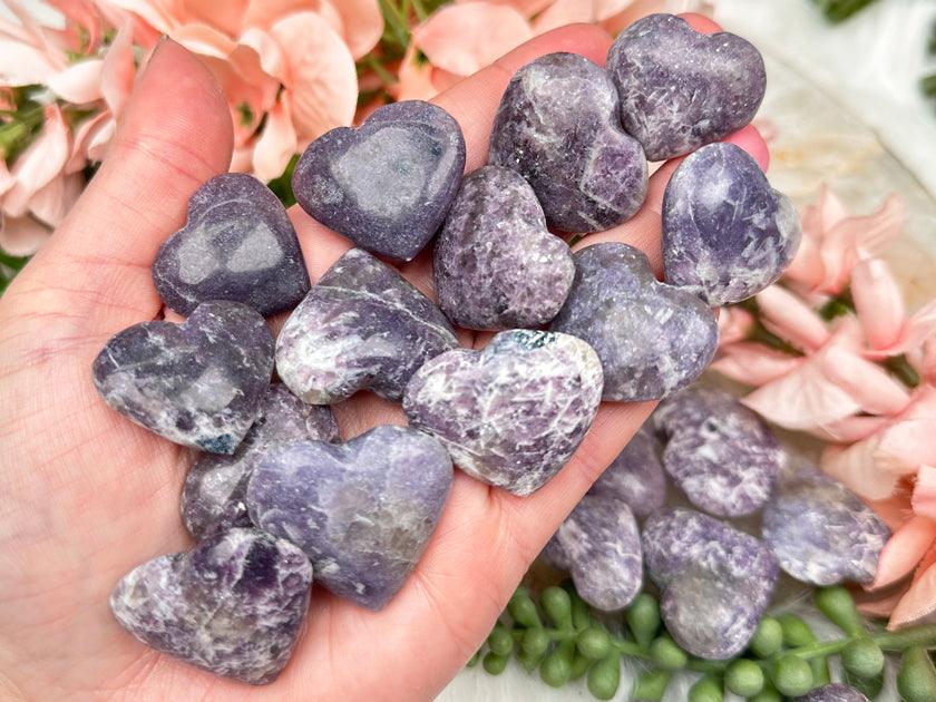 Small Lepidolite Hearts