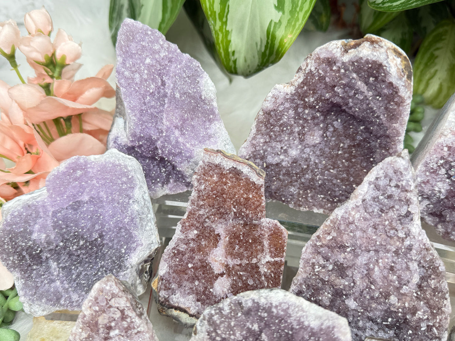 Purple & Red Amethyst Clusters