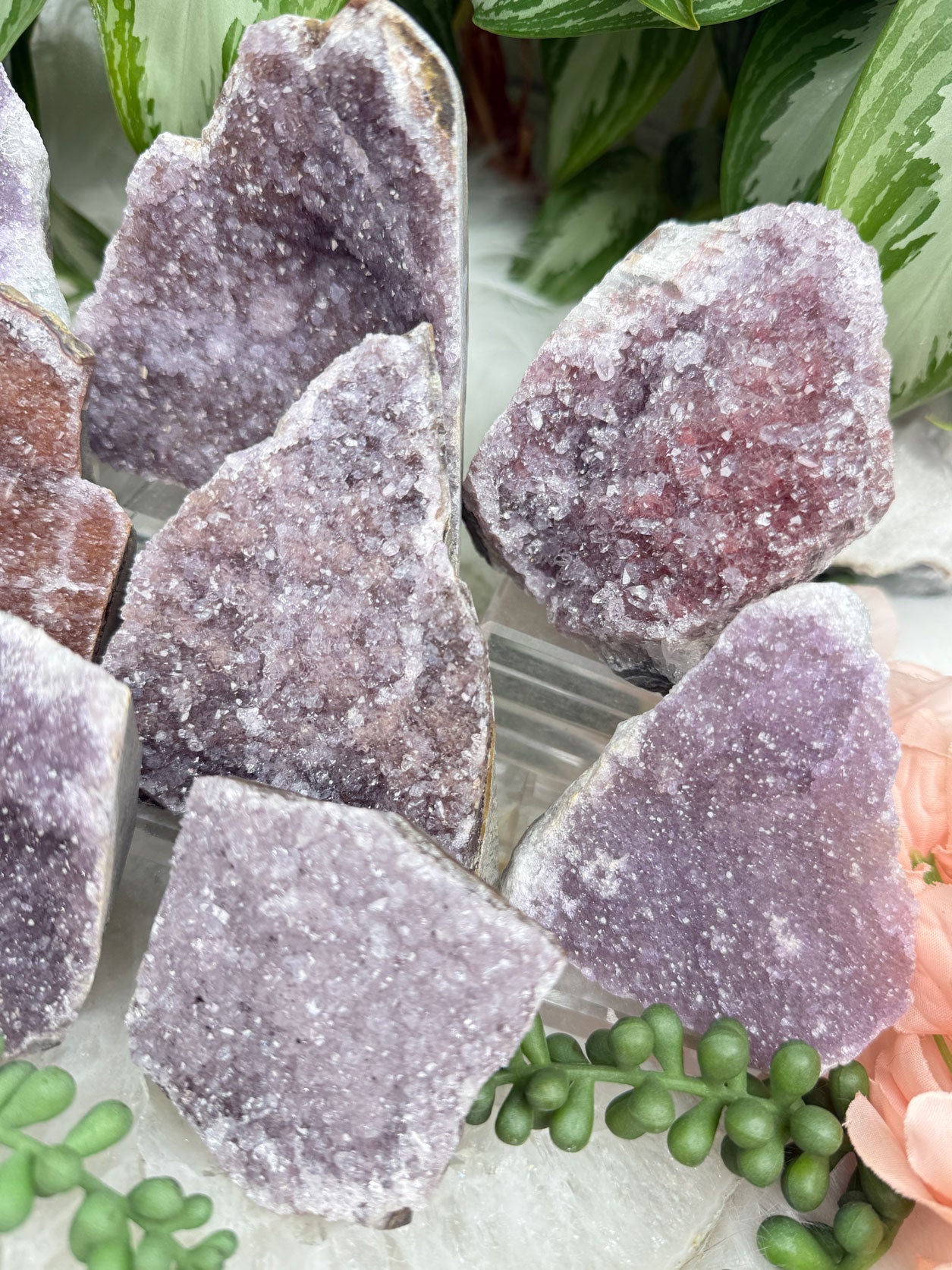 Purple & Red Amethyst Clusters