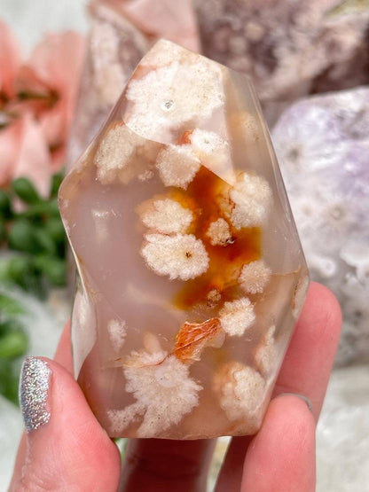 Flower Agate Flames & Point