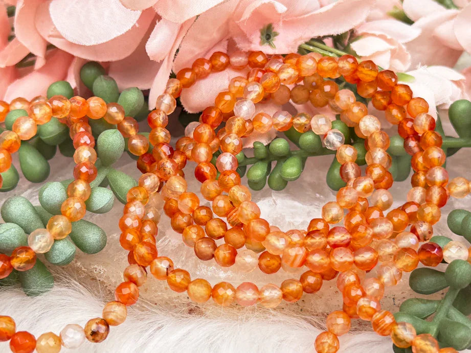 faceted-carnelian-beaded-bracelets