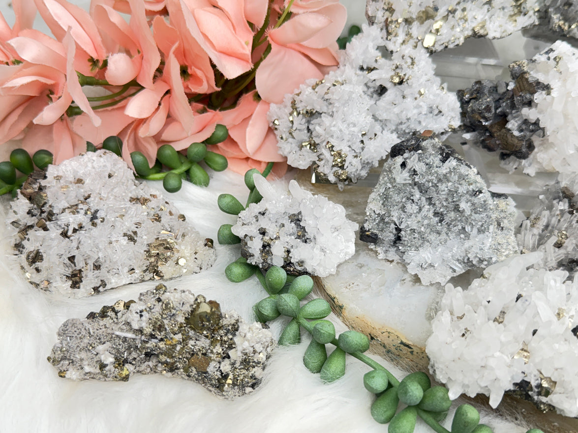 Peru Pyrite on Quartz