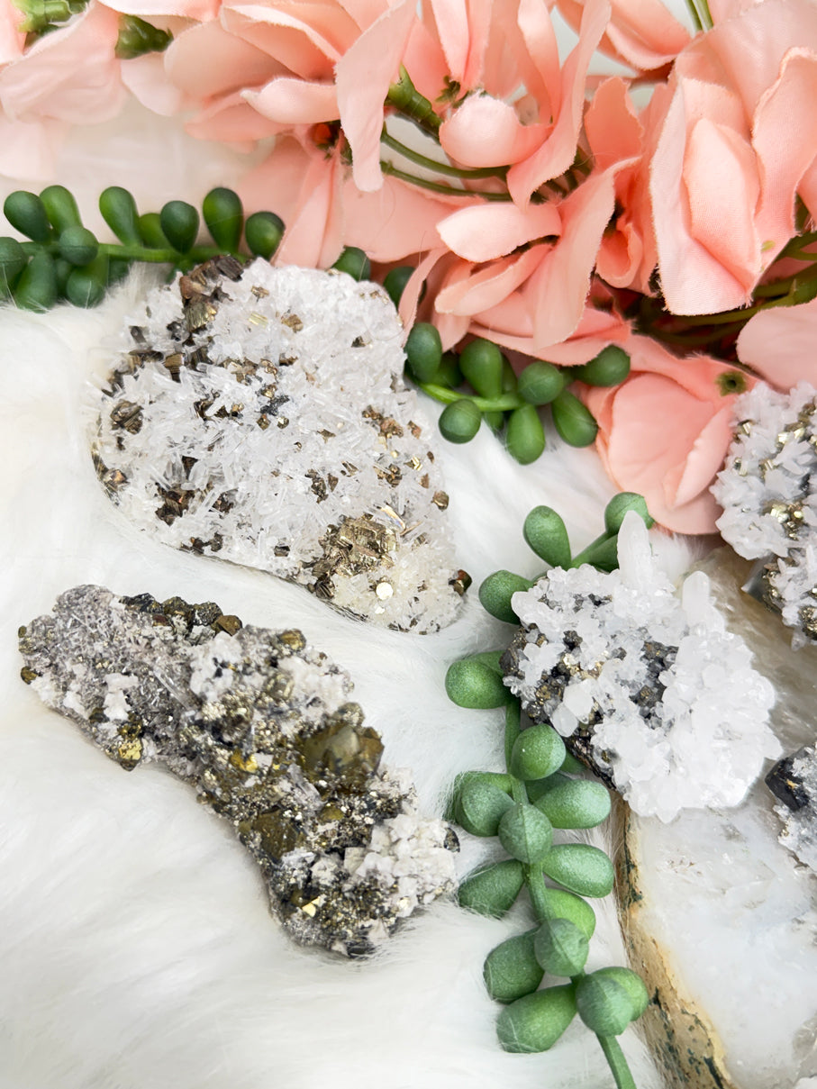 Peru Pyrite on Quartz