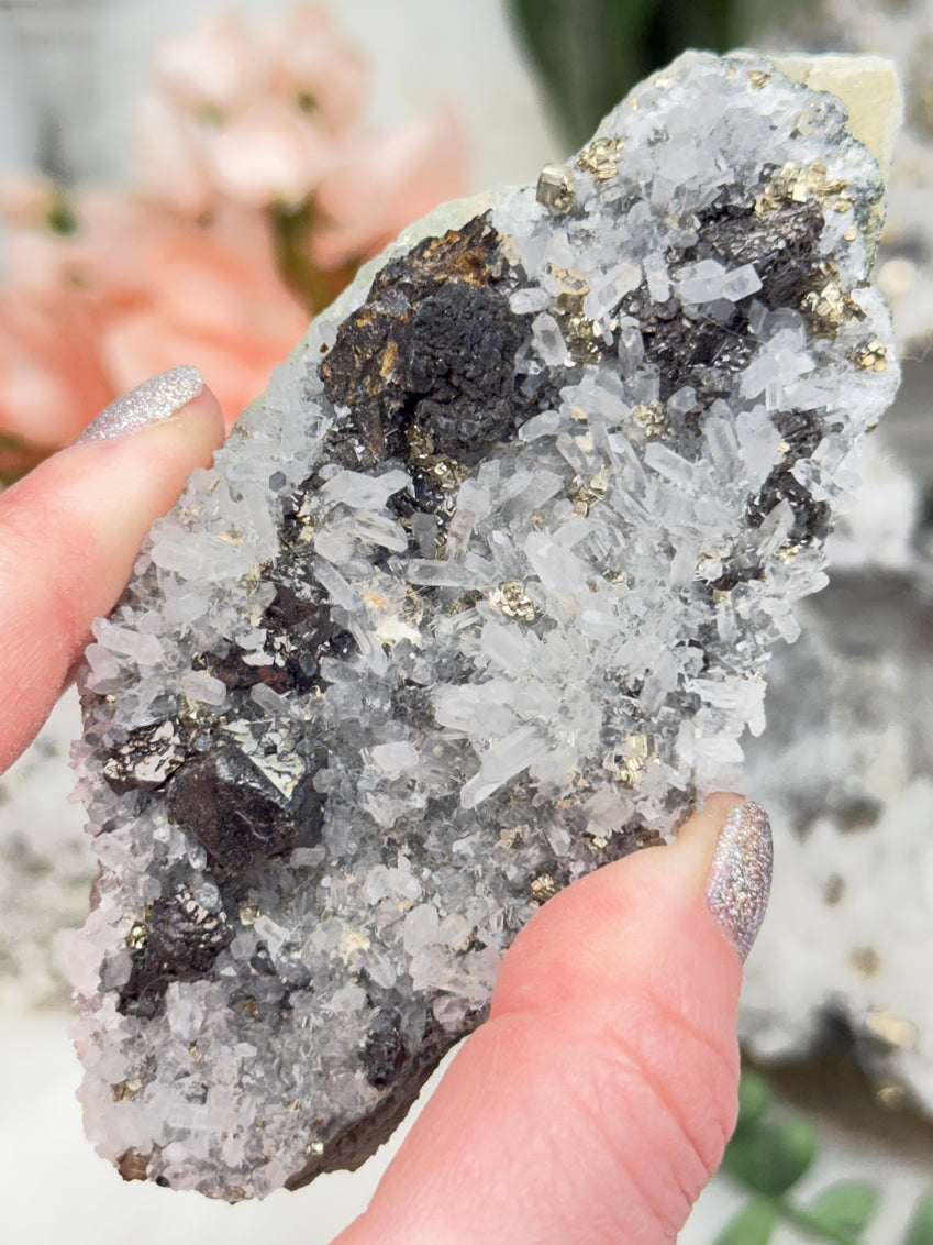 Peru Pyrite on Quartz