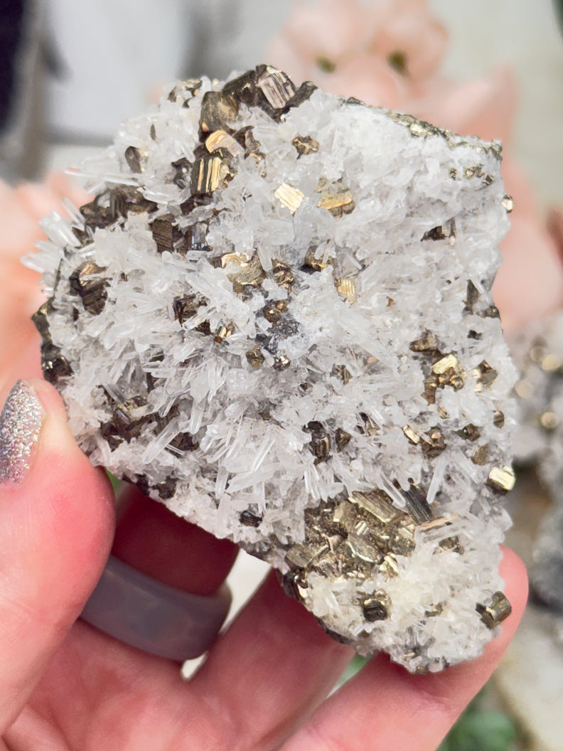 Peru Pyrite on Quartz