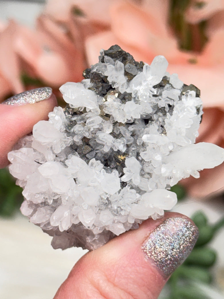 Peru Pyrite on Quartz