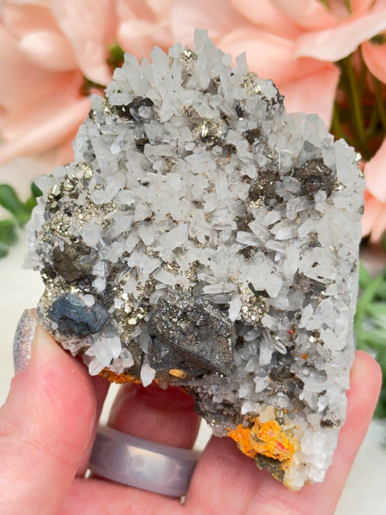 Peru Pyrite on Quartz