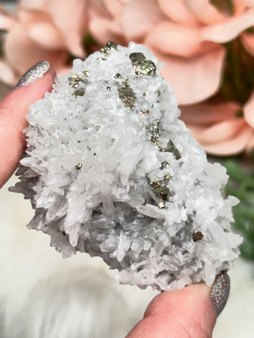 Peru Pyrite on Quartz