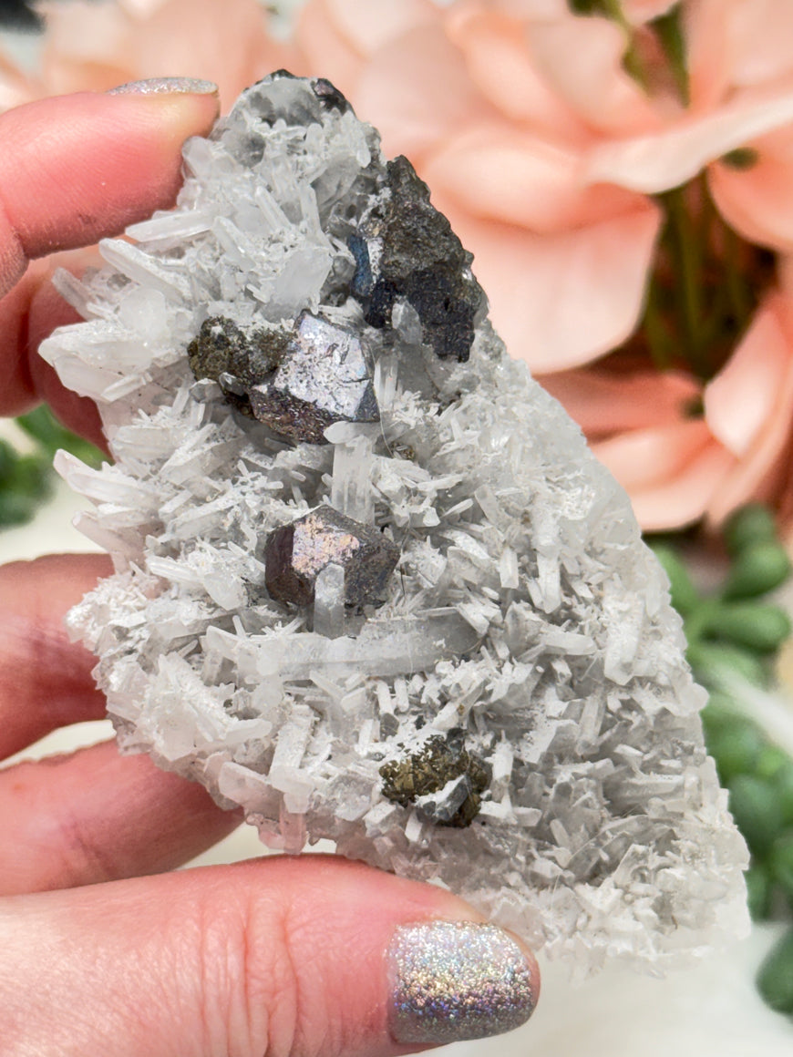 Peru Pyrite on Quartz