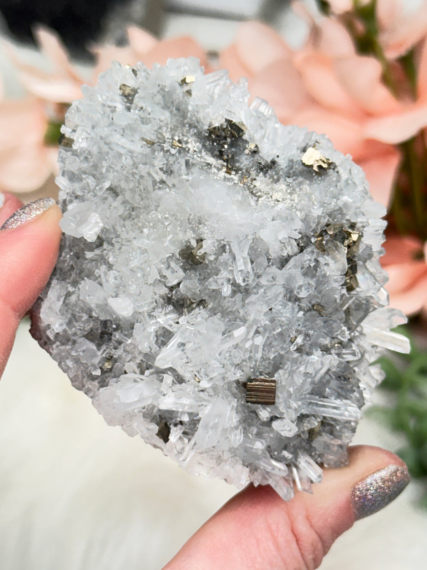 Peru Pyrite on Quartz