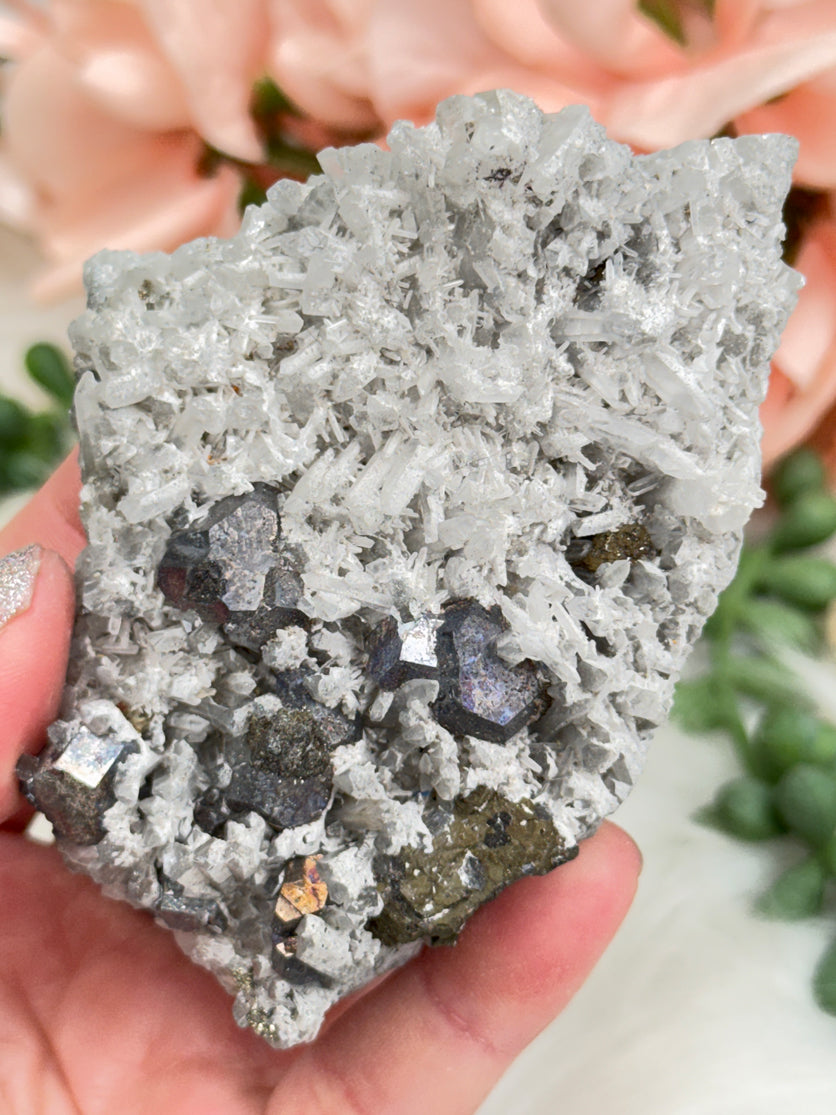 Peru Pyrite on Quartz