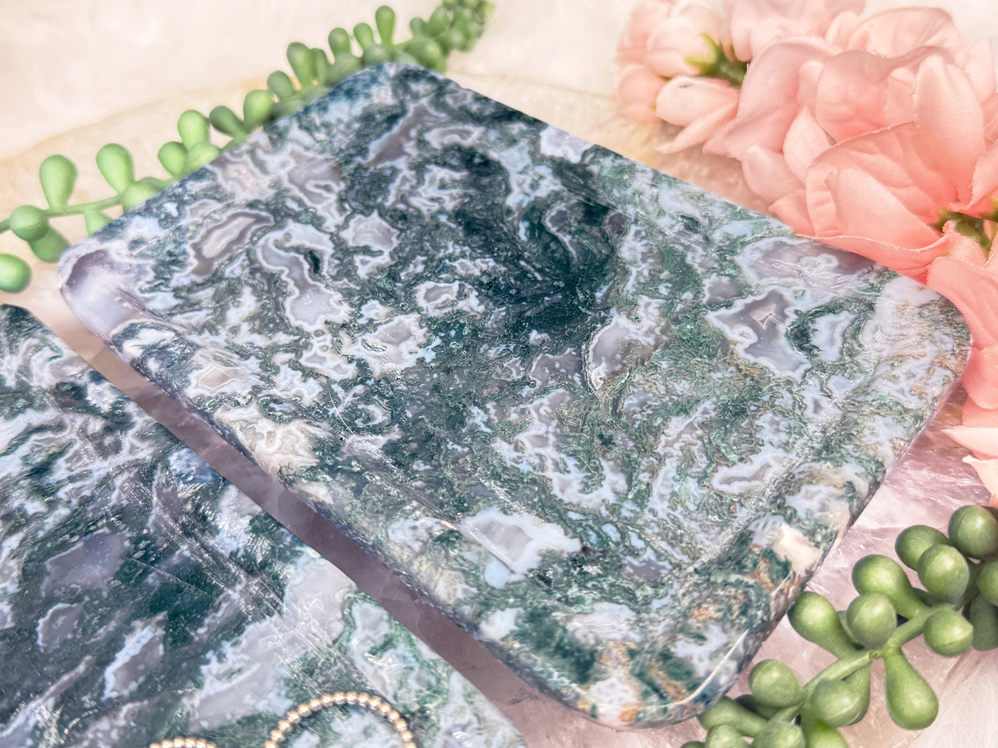 Moss Agate Trays