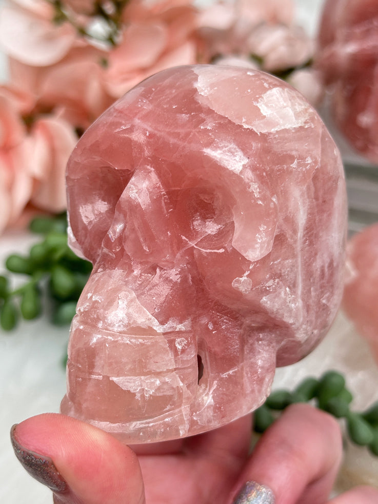 Pink Calcite Skulls