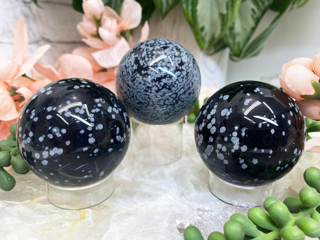 Contempo Crystals - Snowflake Obsidian Sphere - Image 1