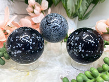Load image into Gallery: Contempo Crystals - Snowflake Obsidian Sphere - Image 1