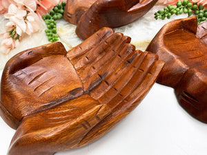 Contempo Crystals - Wood-Hands-Bowl-from-Indonesia - Image 1