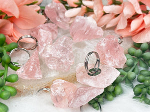 Contempo Crystals - adjustable-raw-rose-quartz-rings - Image 3