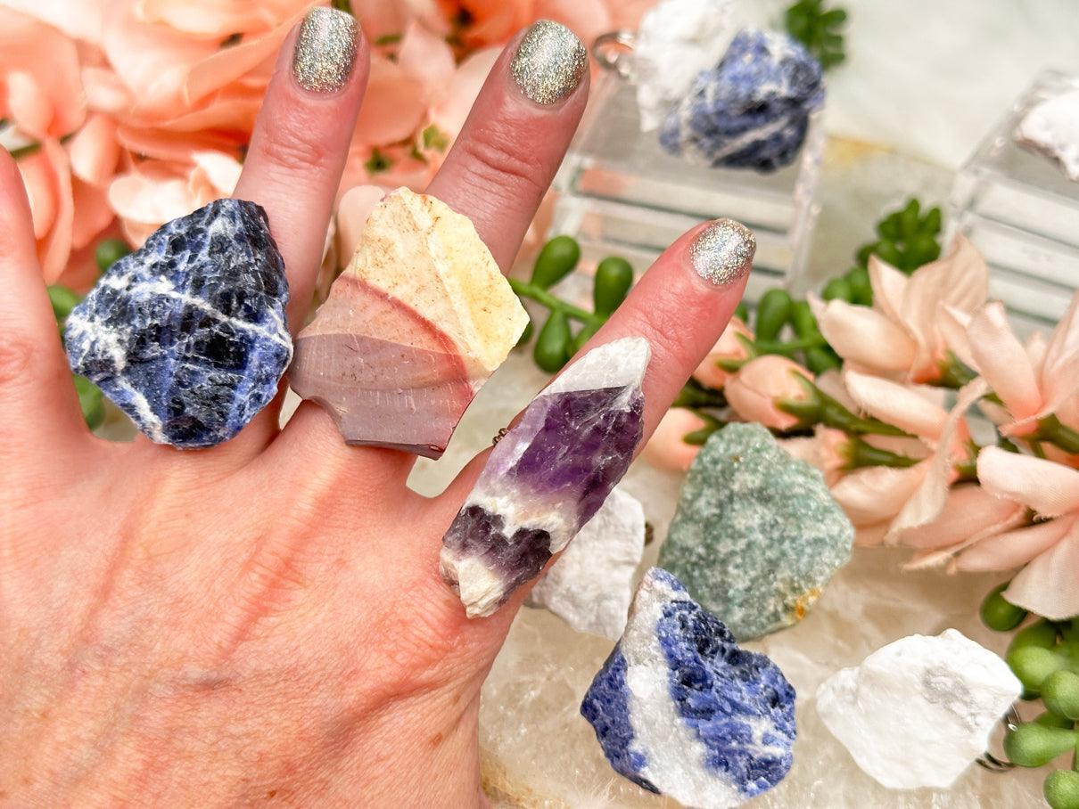 Stone Hair Rings Mineral Stone Rings