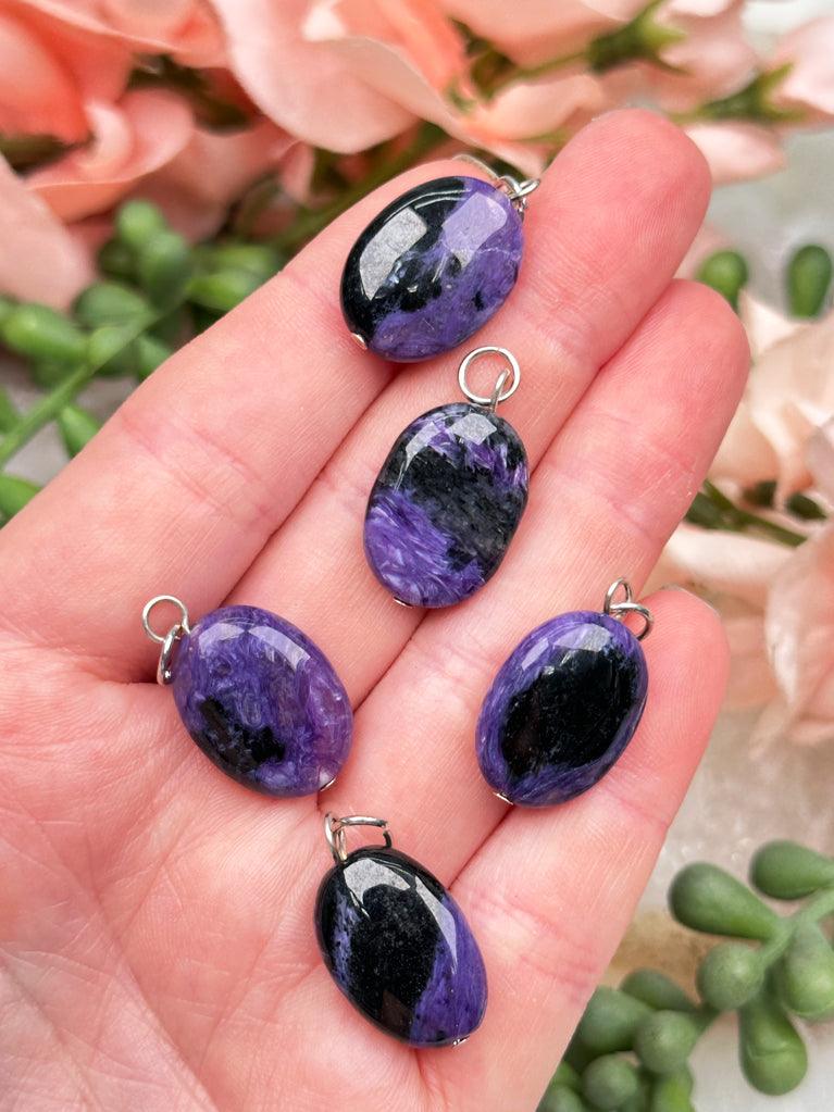black-and-purple-charoite-pendants