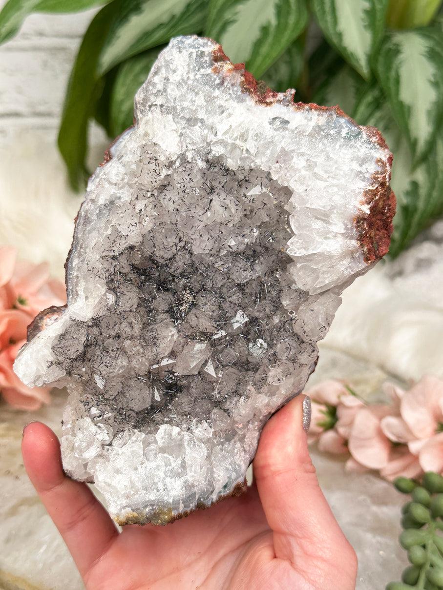 black-goethite-on-quartz-cluster