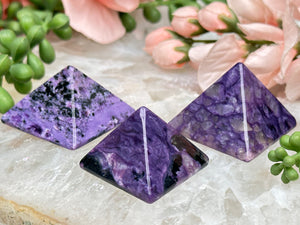 Contempo Crystals - black-purple-charoite-pyramids - Image 1
