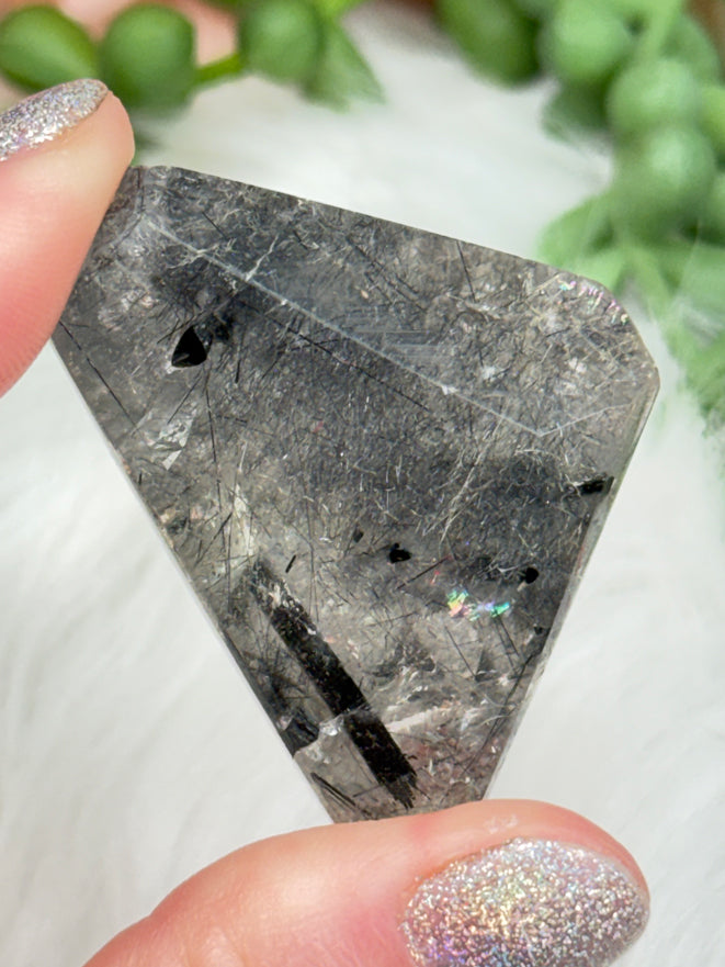 Black Tourmaline Quartz Pieces