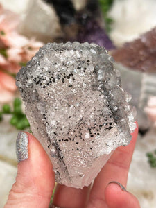 Contempo Crystals - black-white-druzy-quartz-over-calcite-point - Image 8