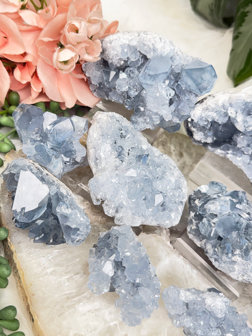 Blue Celestite Crystals
