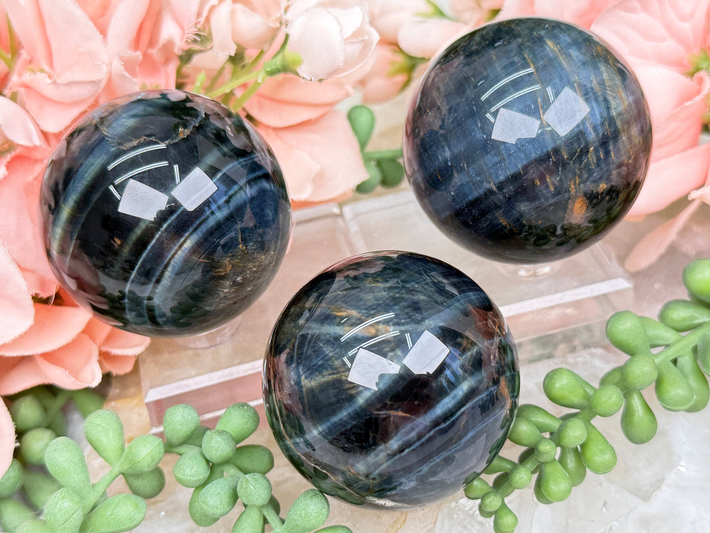 Blue Tiger Eye Spheres
