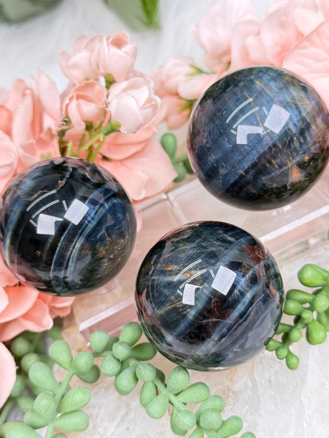 Blue Tiger Eye Spheres