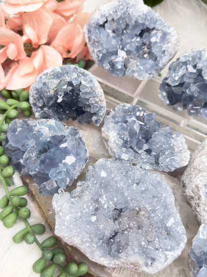 Blue Celestite Clusters