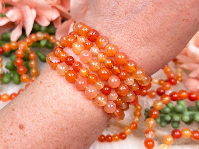 Orange Carnelian Bracelet for Sale - 6mm & 8mm options Smaller