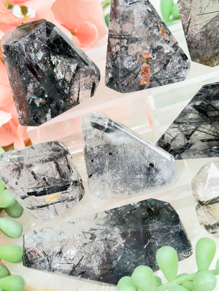Black Tourmaline Quartz Pieces
