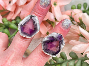 Contempo Crystals - Geometric Amethyst Rings - Image 1