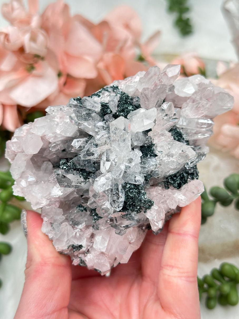 chunky-pink-colombian-quartz-with-green-fluorite