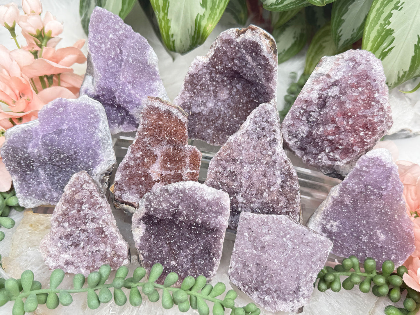 Purple & Red Amethyst Clusters