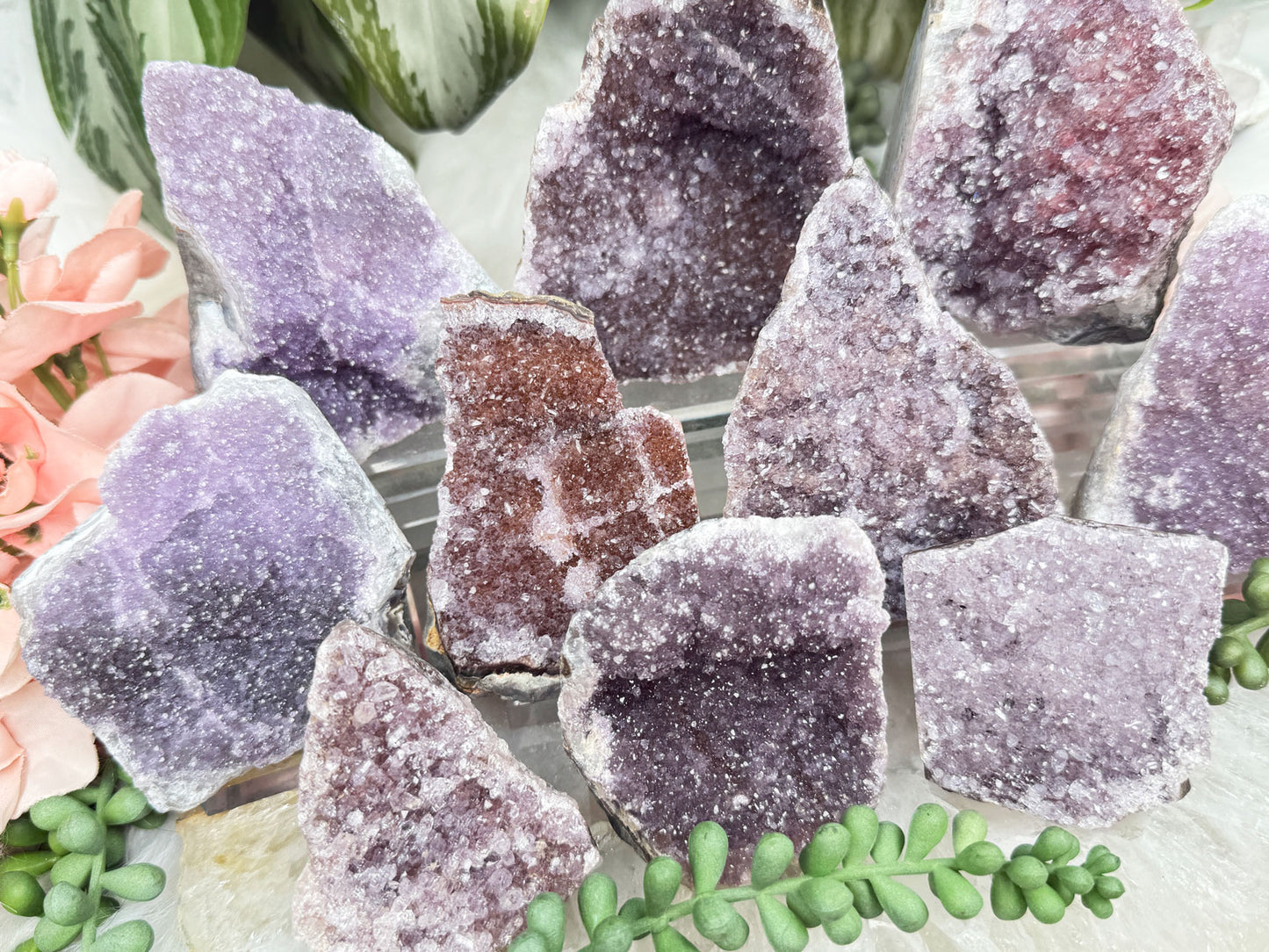 Purple & Red Amethyst Clusters