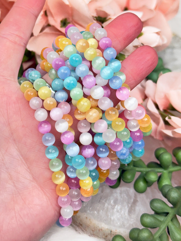 colorful-selenite-beaded-bracelets