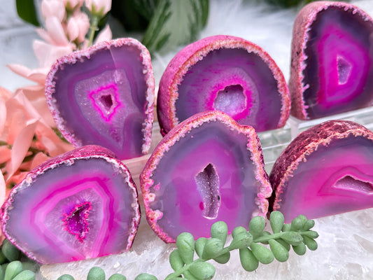 Small Dyed Pink Geodes