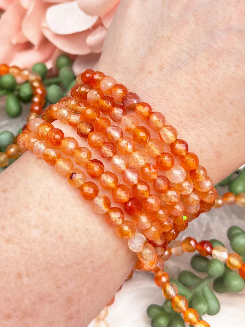 faceted-carnelian-beaded-bracelets