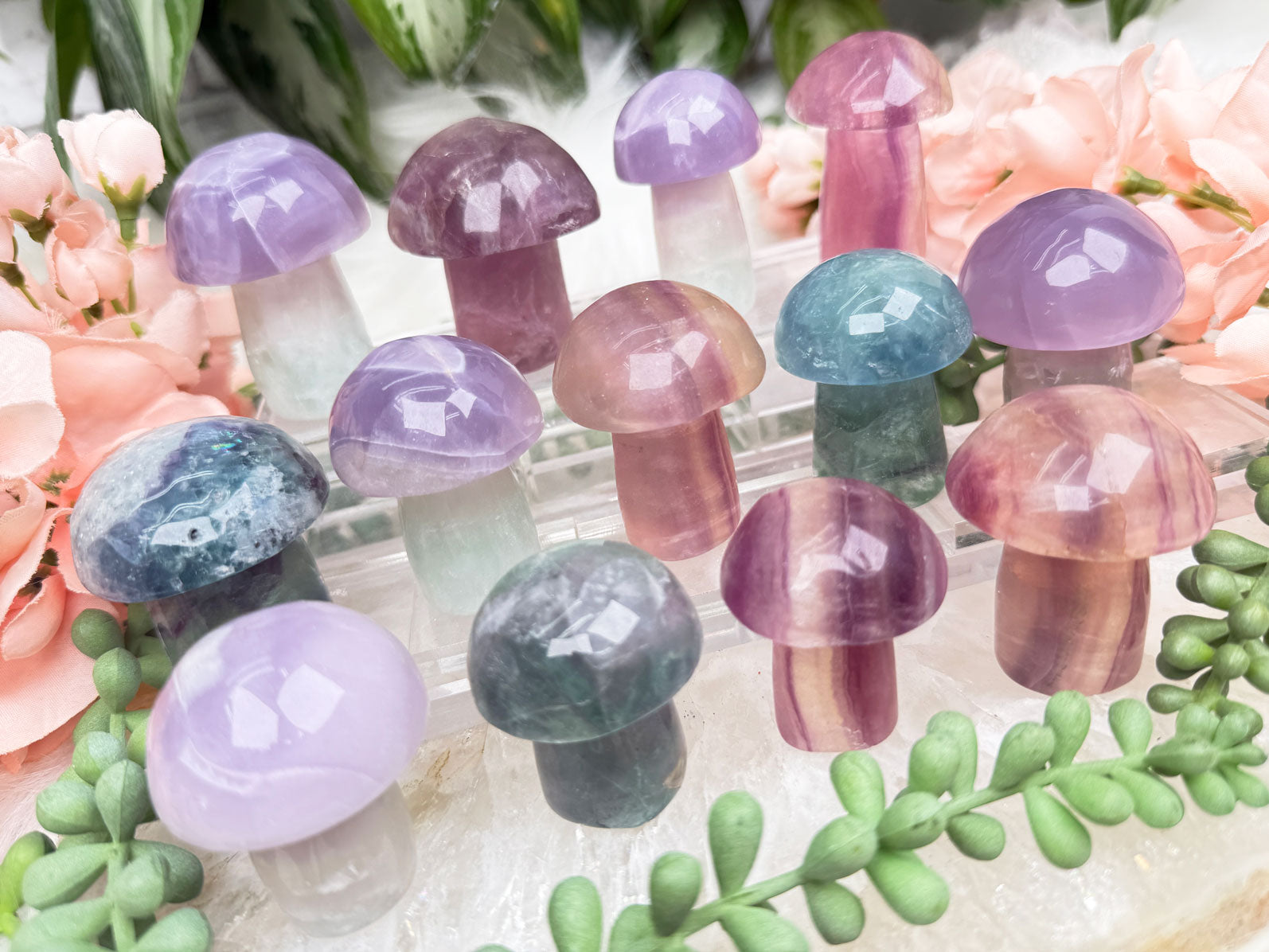 fluorite-crystal-mushrooms