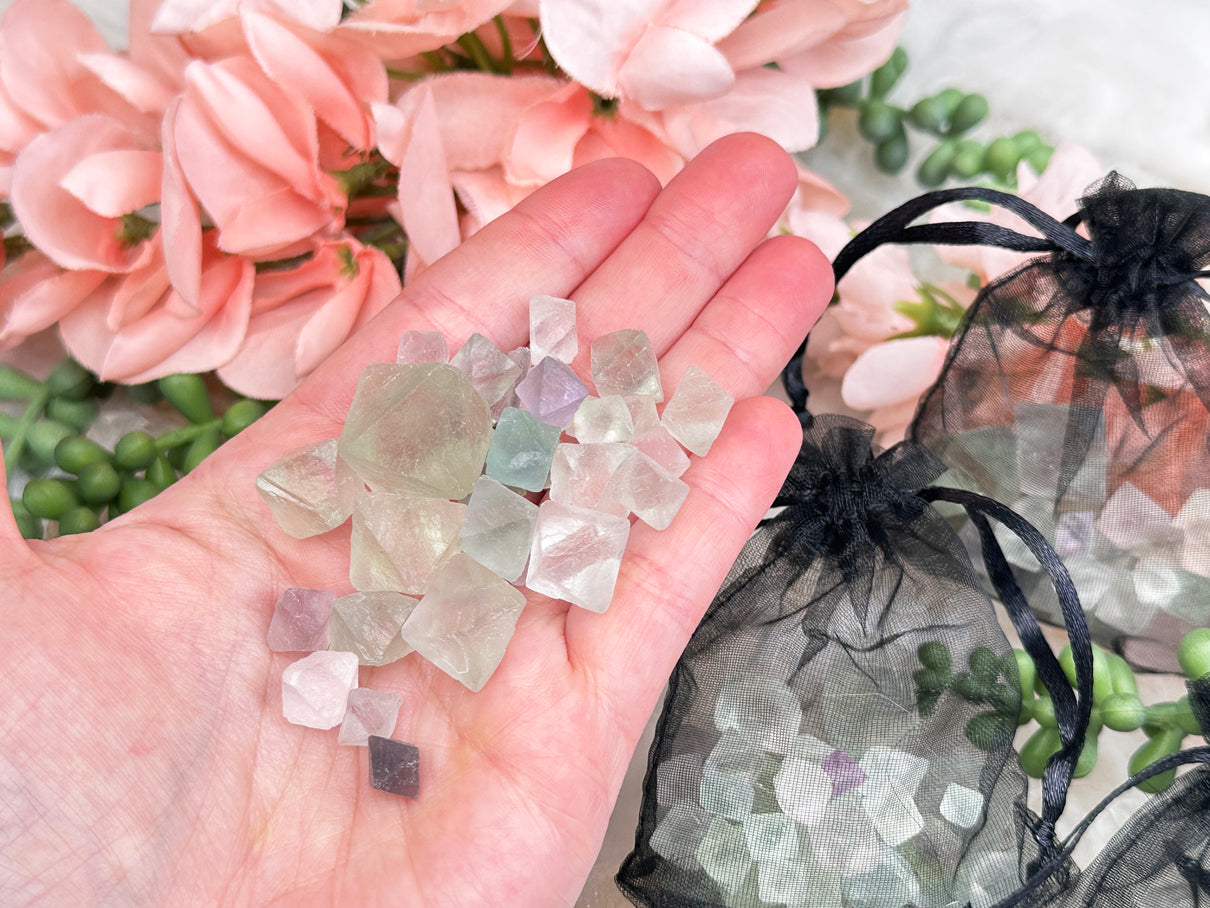 fluorite octahedron crystal sets