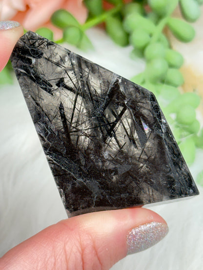 Black Tourmaline Quartz Pieces