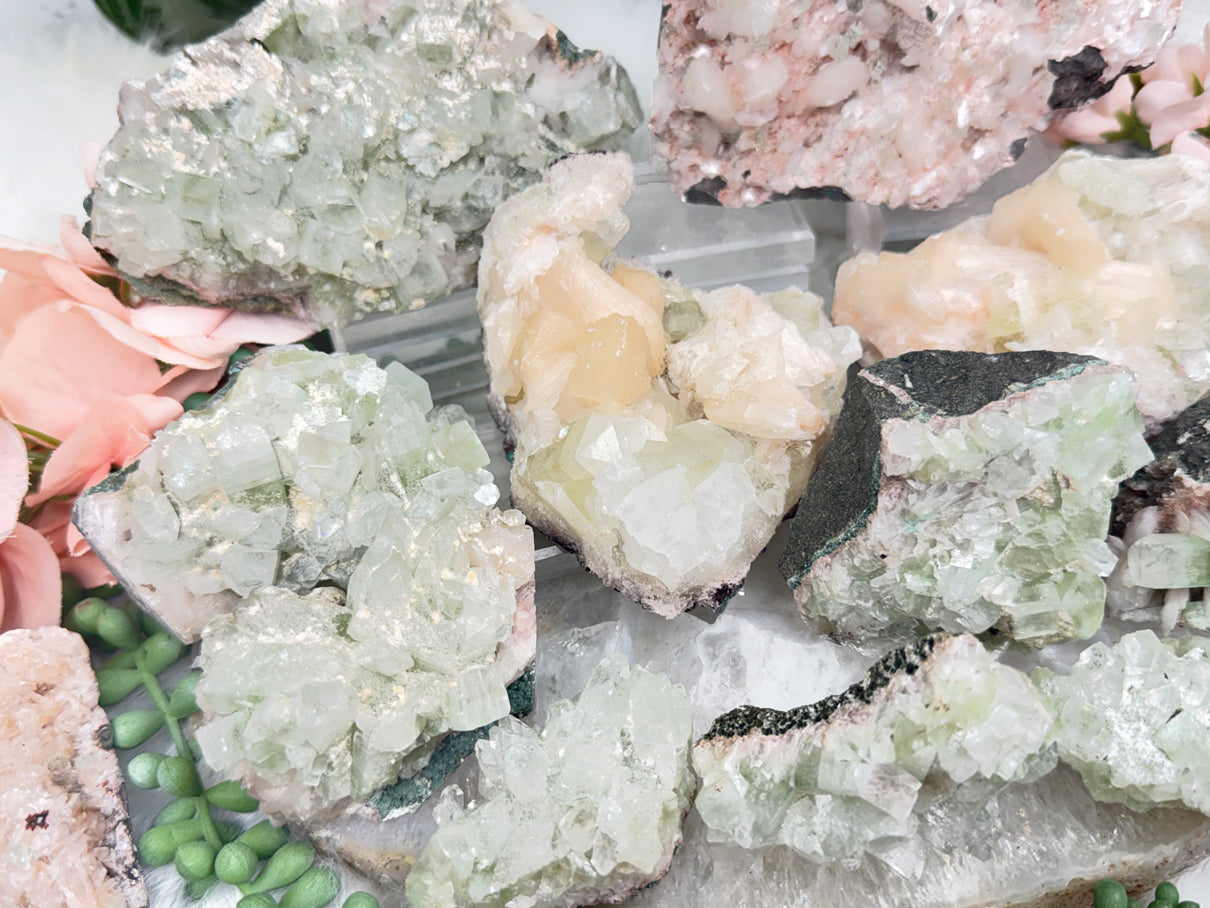 Green Apophyllite Clusters