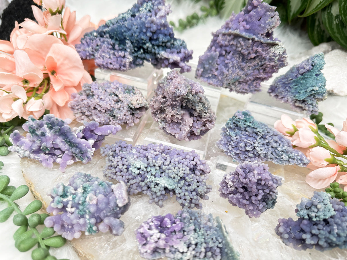 green-purple-grape-agate-clusters