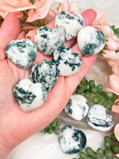 Moss Agate Hearts