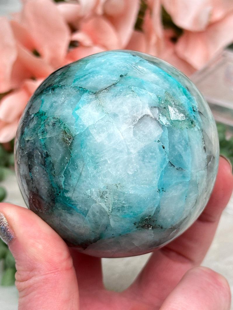 large-chrysocolla-quartz-sphere-for-sale