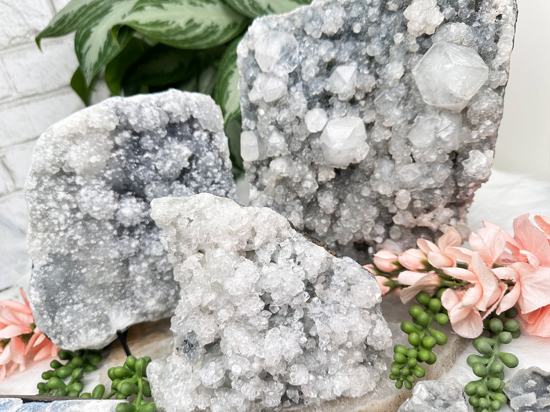 Contempo Crystals - large-gray-apophyllite-chalcedony-clusters - Image 1