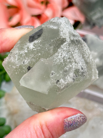 Green Fluorite Gray Bladed Calcite